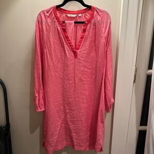 Boden Red and Pink V-Neck Tunic